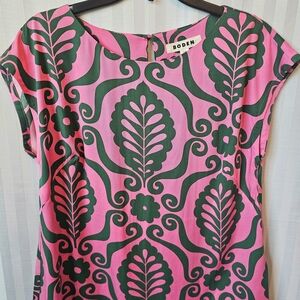 Boden Pink and Green Patterned Blouse